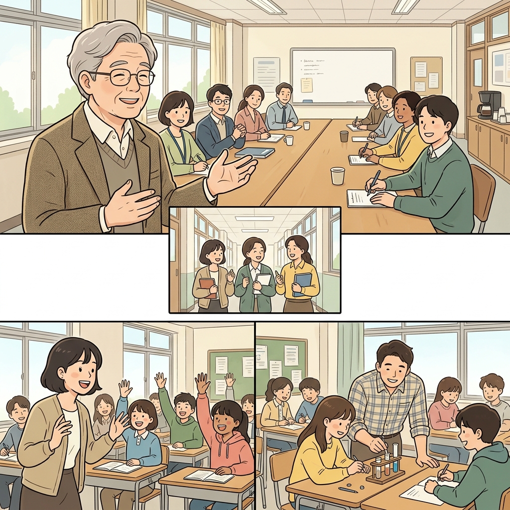 교장(headmaster)은 모든 교사가 더 훌륭한 멘토(mentor)가 되도록 영감을 주었다.