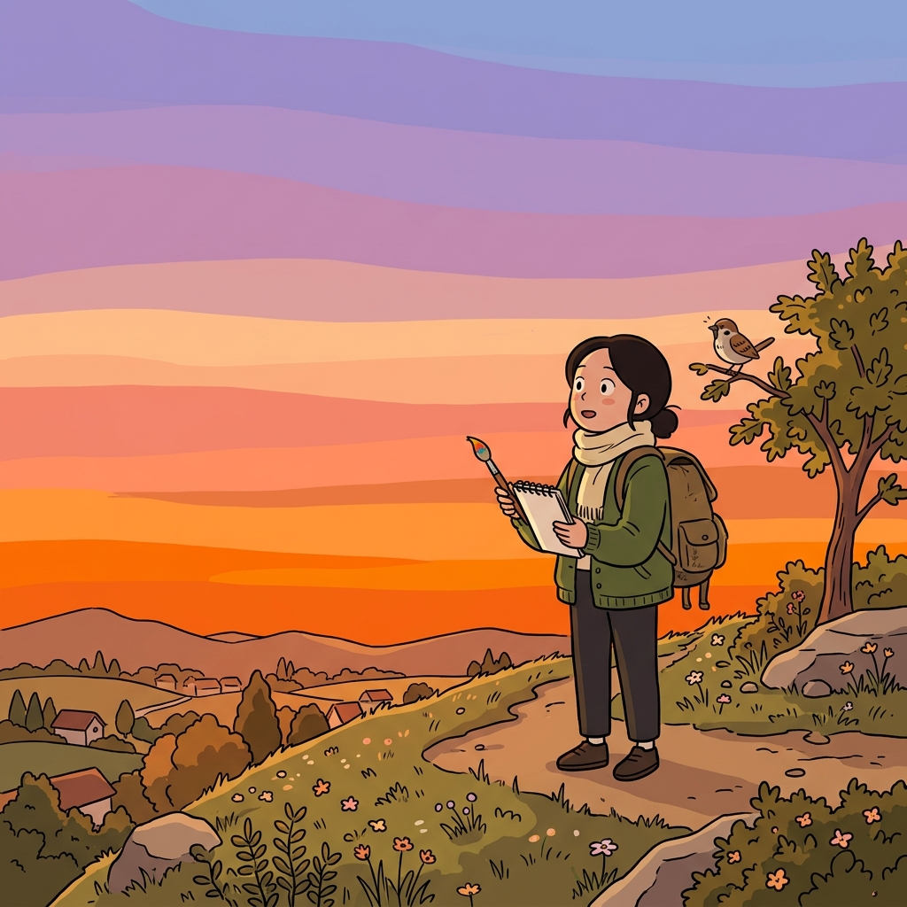 The sunset painted the sky in every hue of orange and pink.