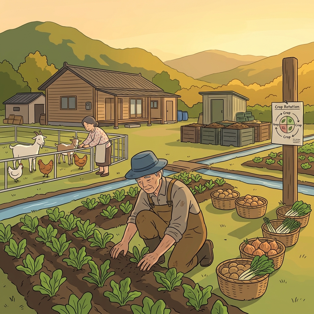 The old farmer's careful husbandry turned barren soil into thriving fields.
