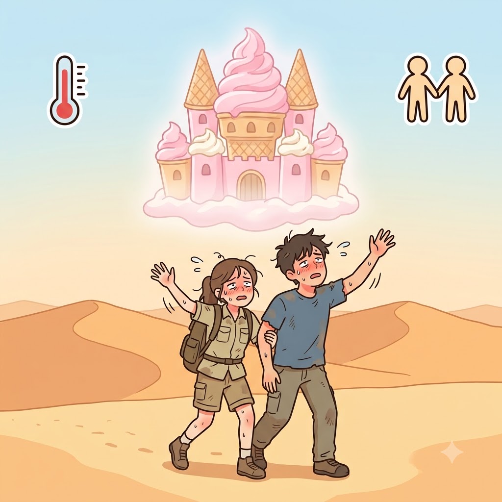 ILL(sick) + US(we) — the heavy fever made US so ILL that we chased an illusive floating castle.
