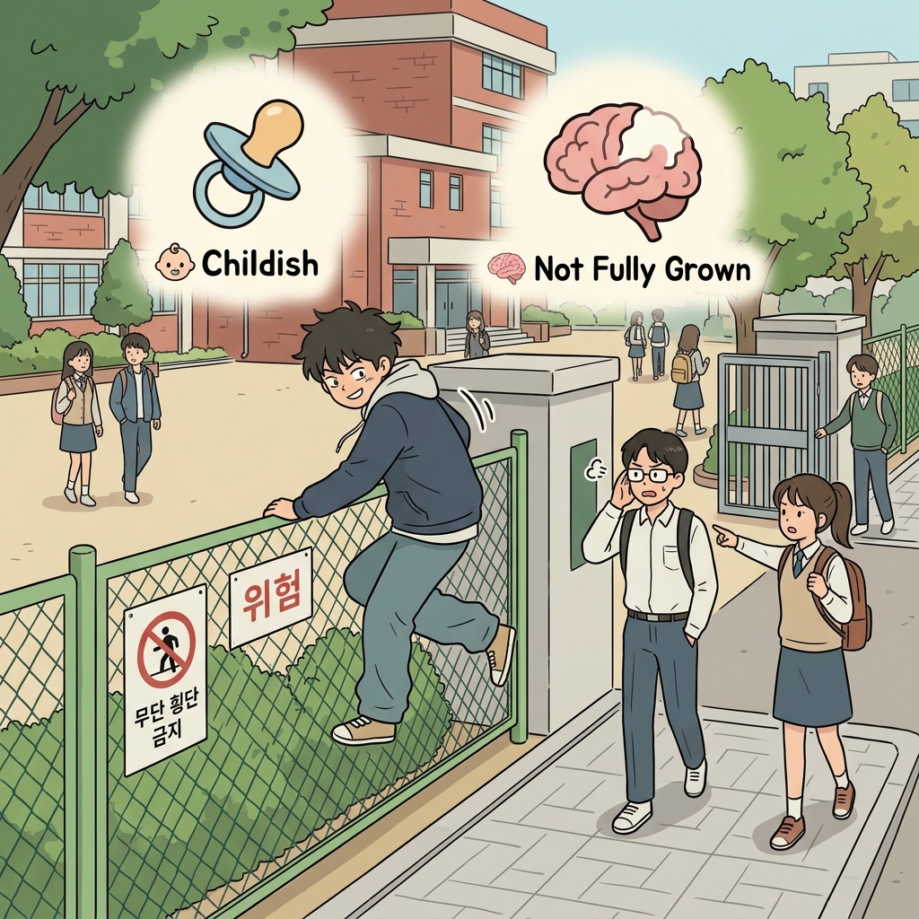 그는 결과를 생각하지 않고 철없는 결정을 내렸다.