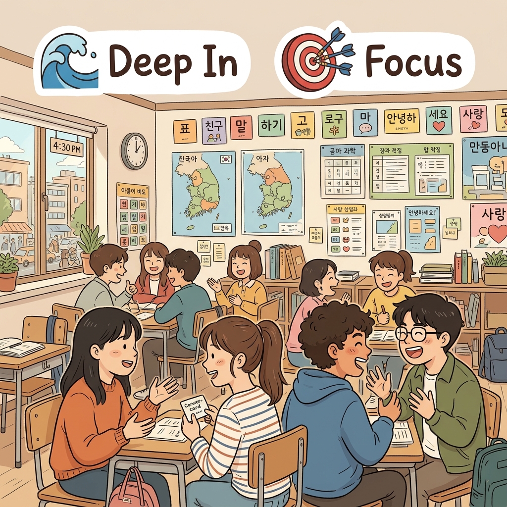 The students immersed themselves in learning a new language.