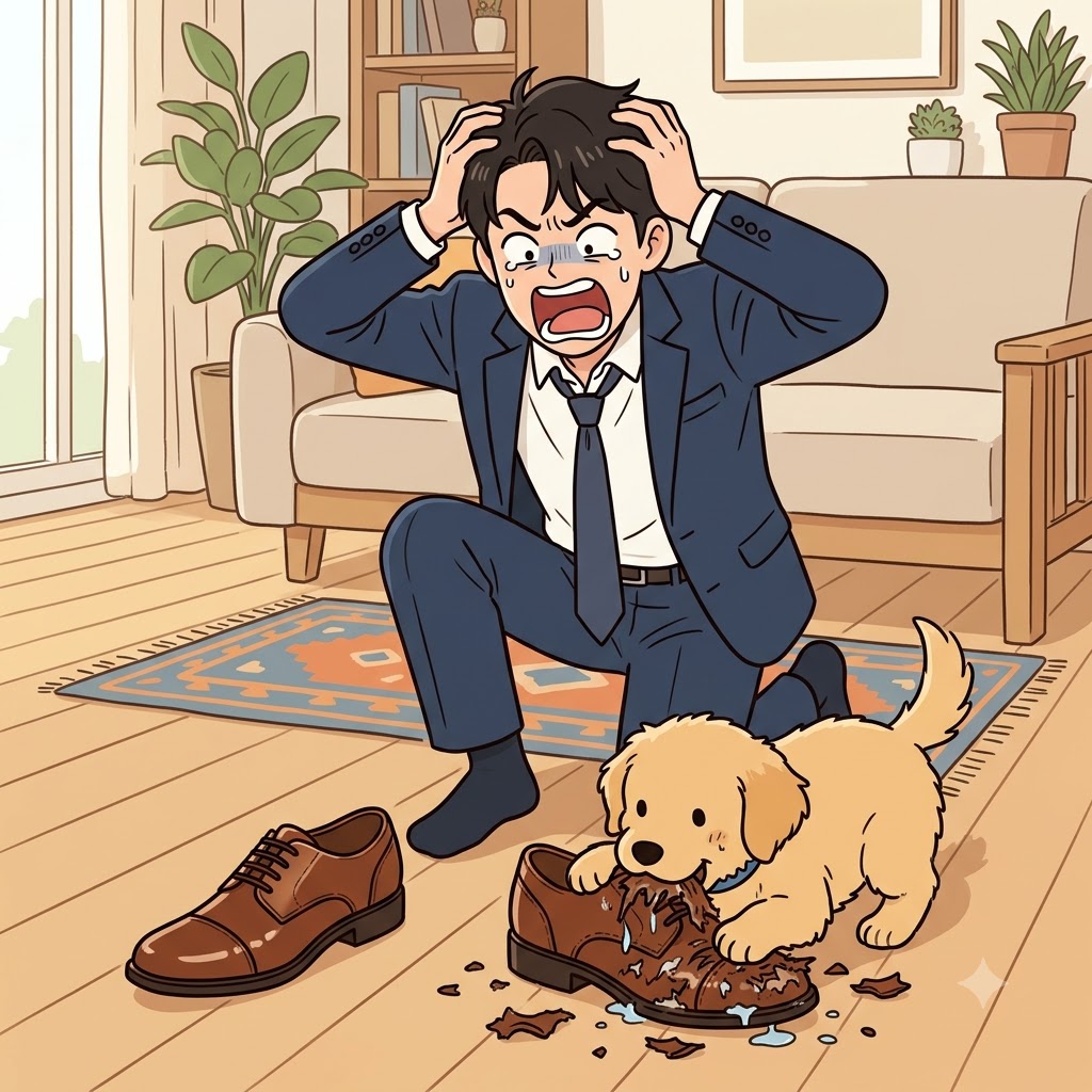"임(im)마! 그건 한 쌍(페어/pair)인데!" 남자는 개가 비싼 구두 한 짝을 물어뜯어 손상시키는(impair) 것을 보고 비명을 질렀다.