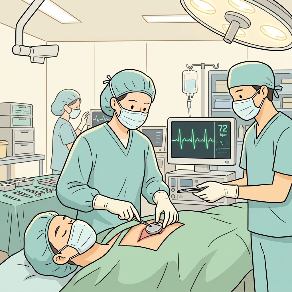 The surgeon implanted a pacemaker to help the patient's heart.