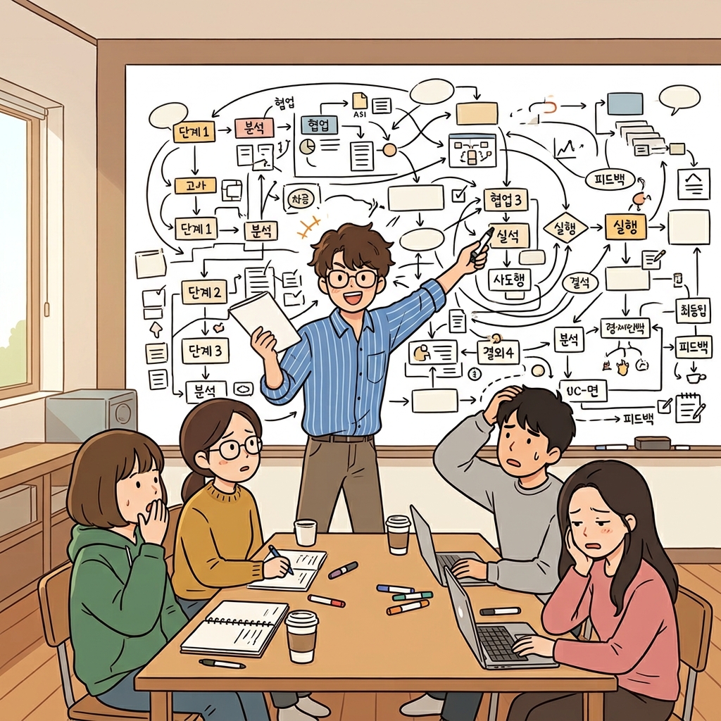 그의 비현실적인 계획은 문제를 해결하기보다 시간만 낭비했다. ("안 프랙티컬!" → 전혀 practical하지 않아 실제로는 쓸 수 없다)