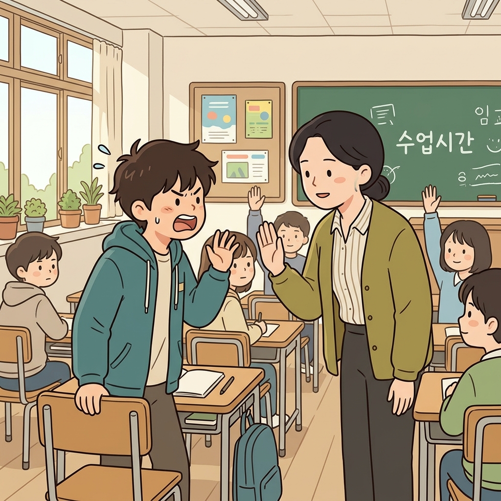선생님은 학생의 부적절한 행동을 바로잡았다. (Proper가 아니다!)