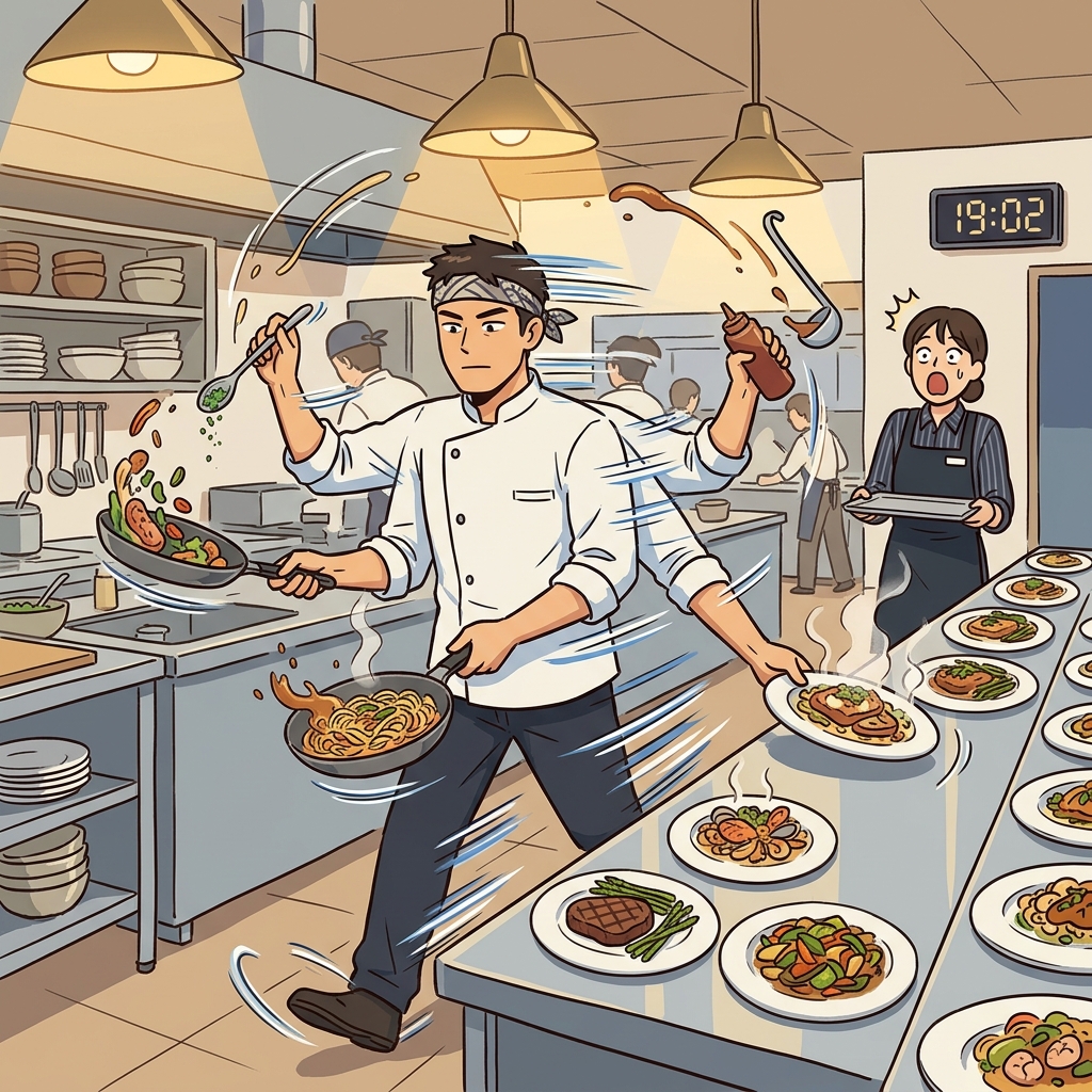 The chef prepared the entire feast in no time, amazing every guest at the table.