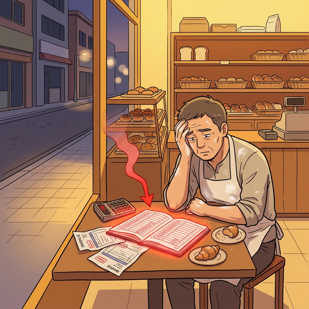 The small bakery is in the red after months of rising flour costs.