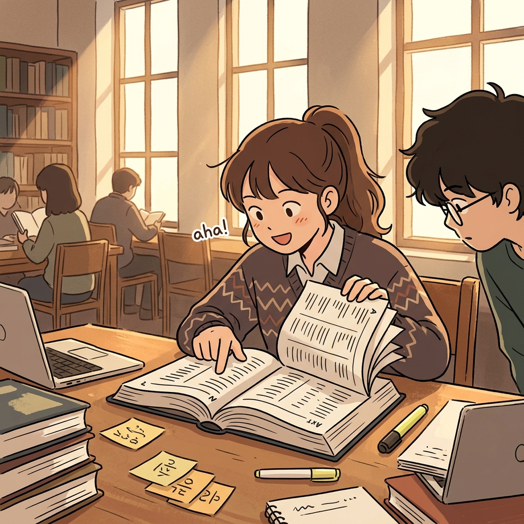 She checks the index at the back of the book to find the chapter quickly.