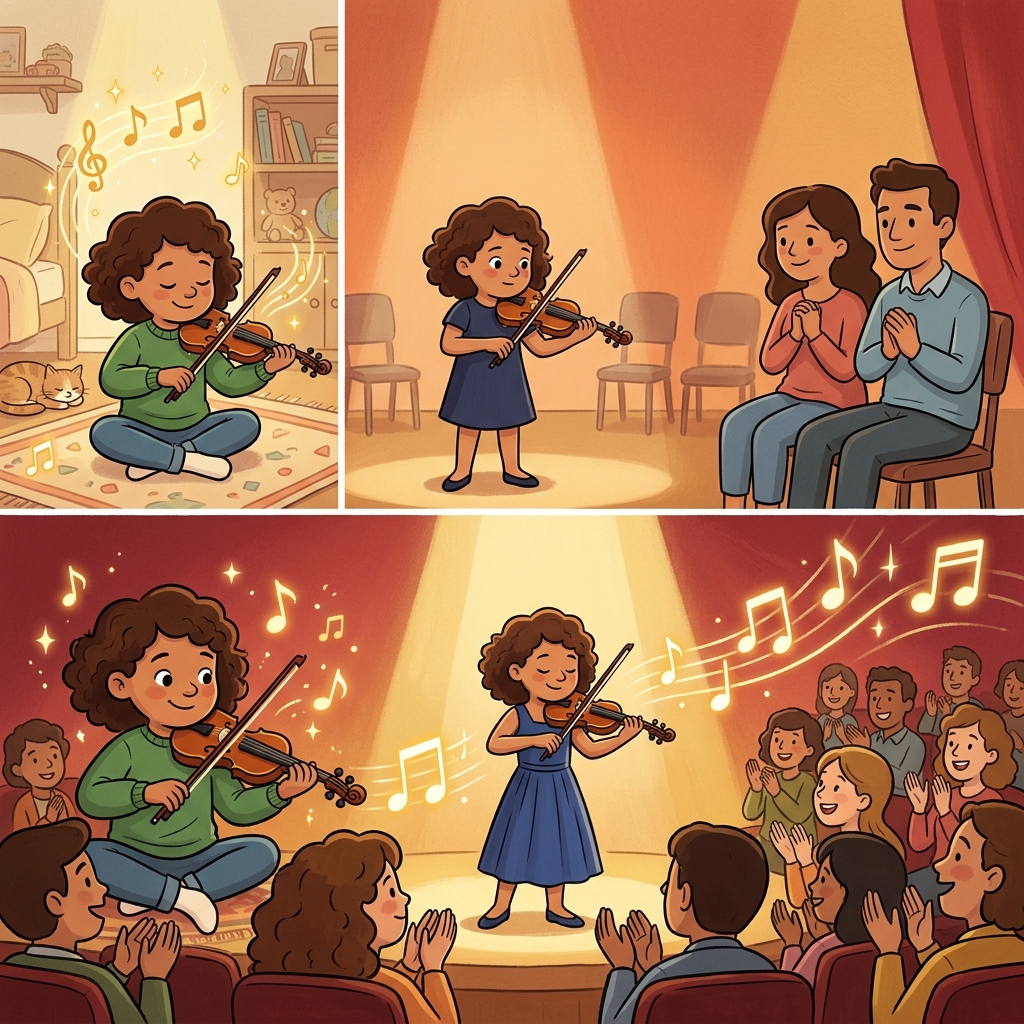 The child's inherent talent became apparent to every parent at the recital.