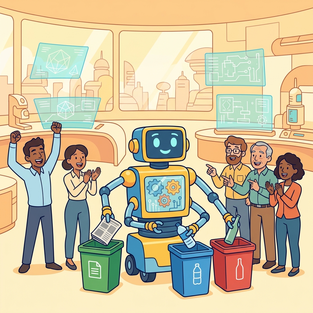 The recycling robot was an innovation that changed how waste was sorted.