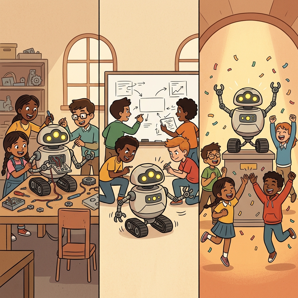 The innovative robot inspired creative ideas and led to a celebrative moment.