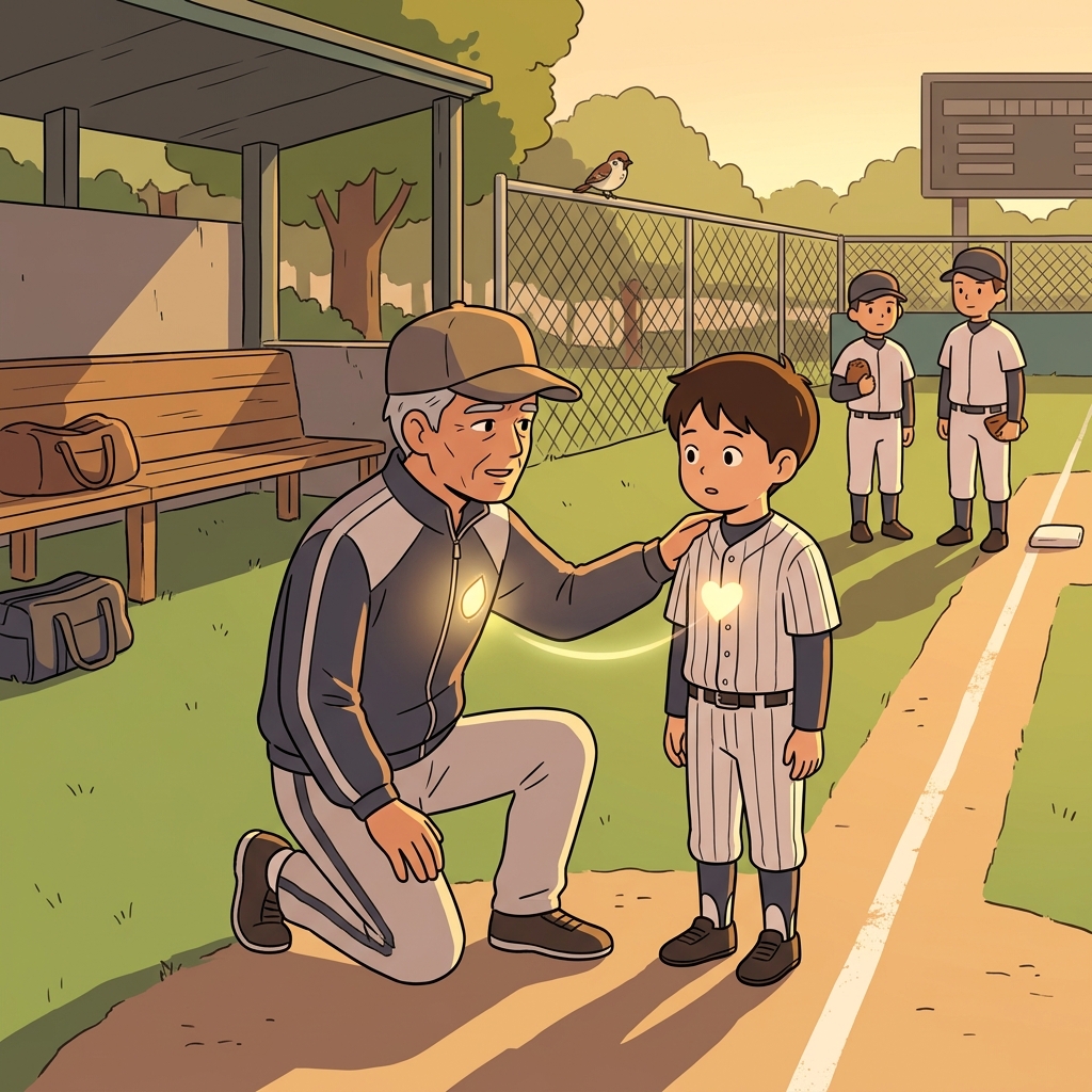 The old coach quietly instills discipline in every young player he trains.