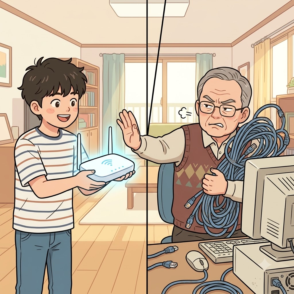 "난 인(in)터넷 랜(tran)선만 써!" 할아버지는 낡은 랜선에 대한 고집(intransigence)을 굽히지 않았다. (인트랜시전스 → "인(in)터넷 랜(tran)선 고집 시전(sige)")