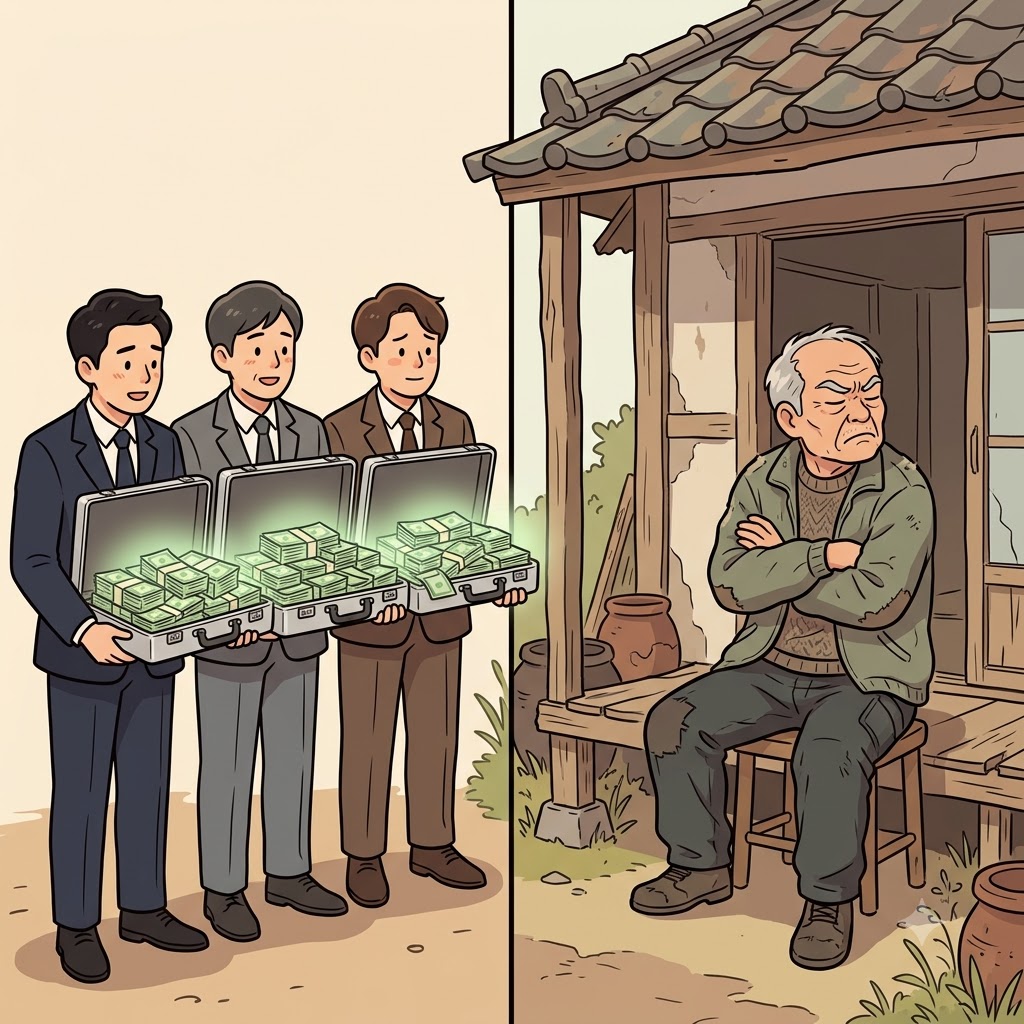 건설사들의 백만 달러 제안에도 불구하고, 노인은 비타협적인(intransigent) 태도를 유지하며 자신의 작은 집을 파는 것을 거부했다.