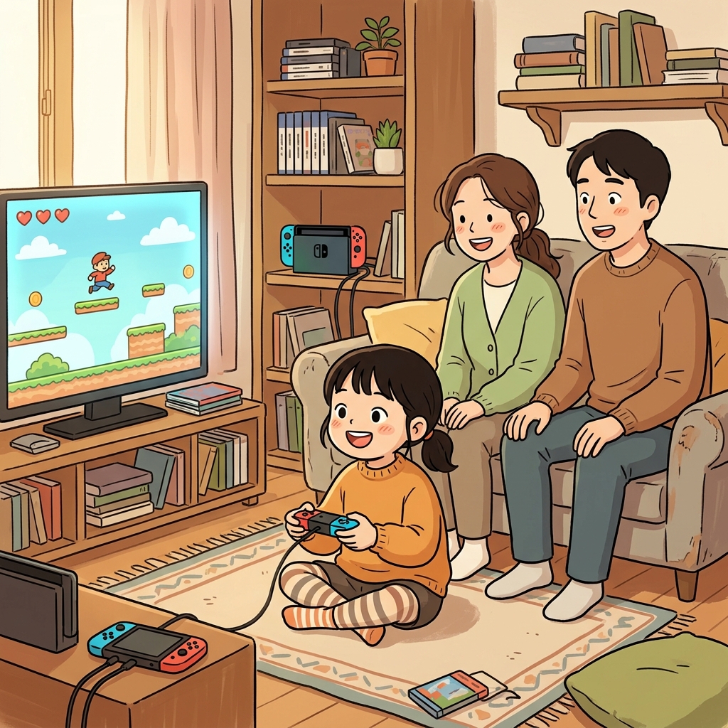 직관적인 조작 덕분에 아이는 바로 게임을 할 수 있었다. (설명 없이 바로 속(Into)으로 이해된다)
