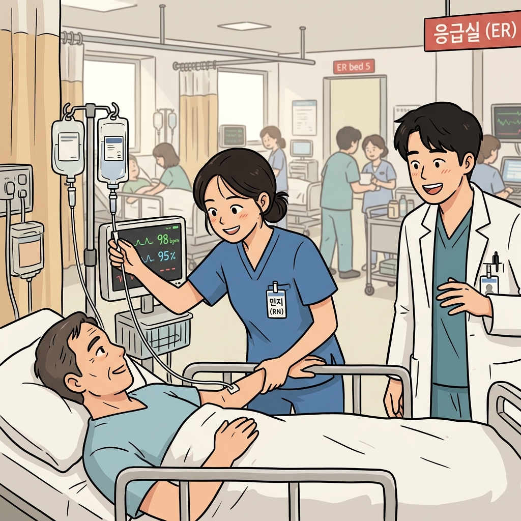 The nurse's quick response proved invaluable in saving the patient's life.