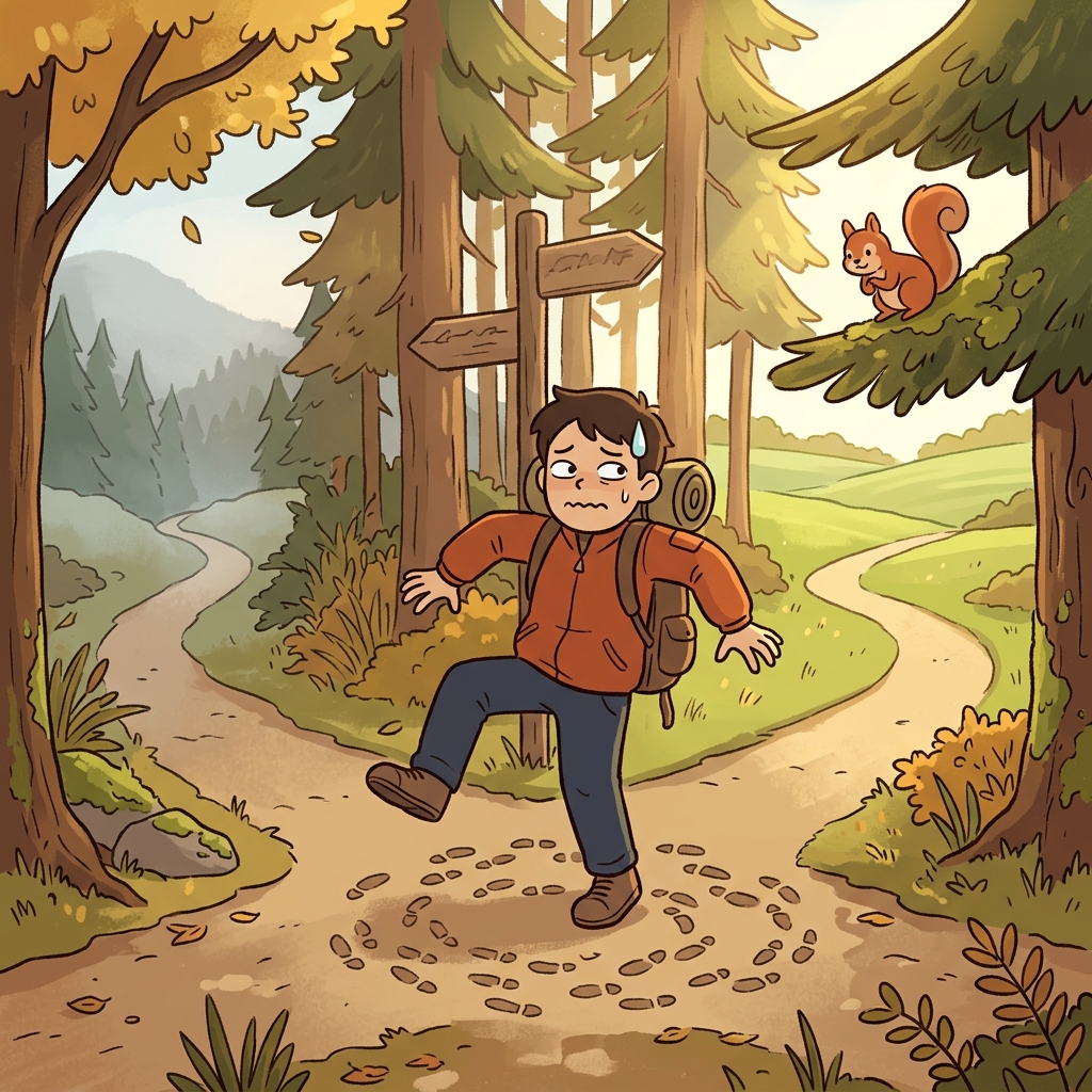 Standing at the crossroads, he looked completely irresolute about which path to take.