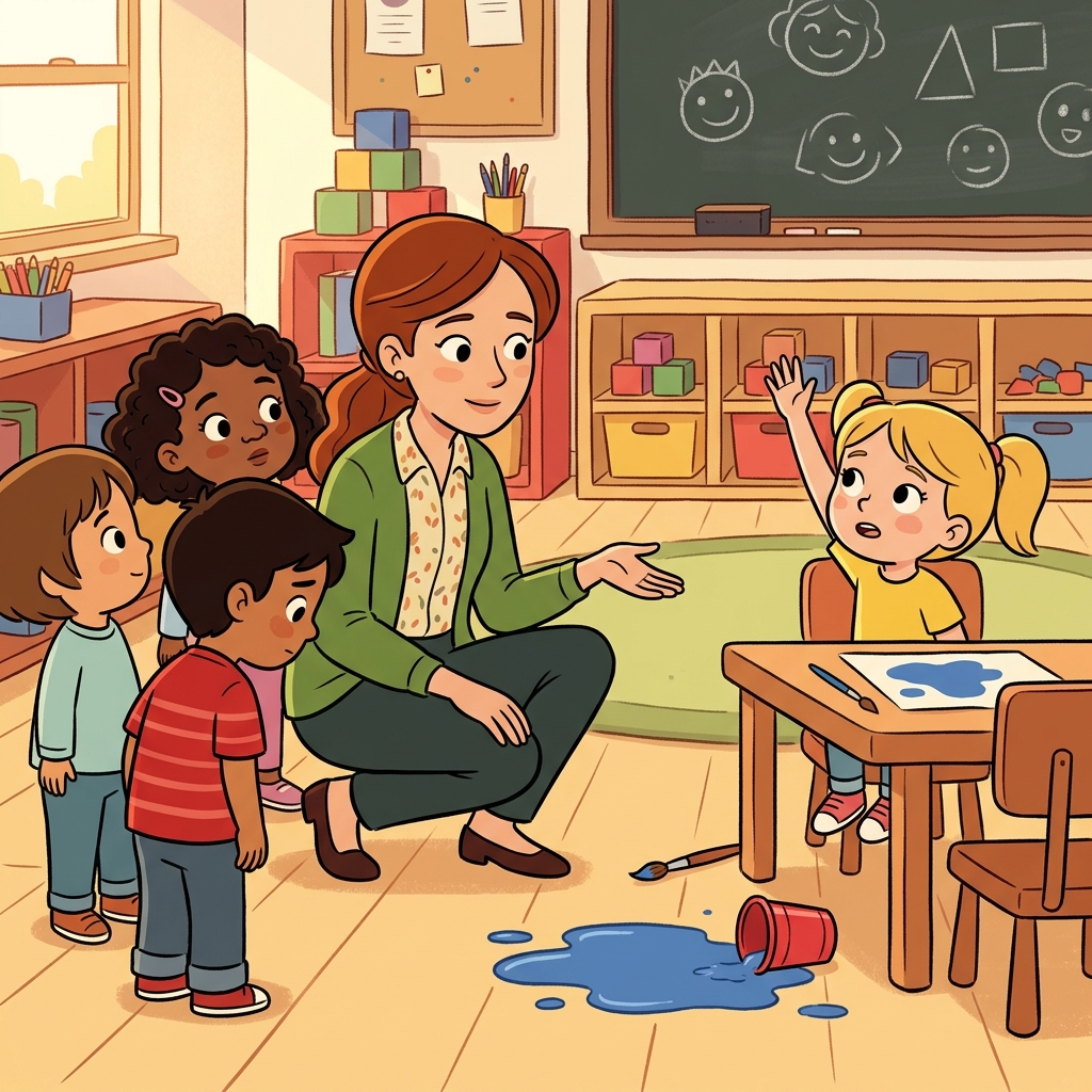 “Is it you?” the teacher asked when an issue appeared in the classroom. (ISSUE → “IS YOU?” → ask who caused the problem)