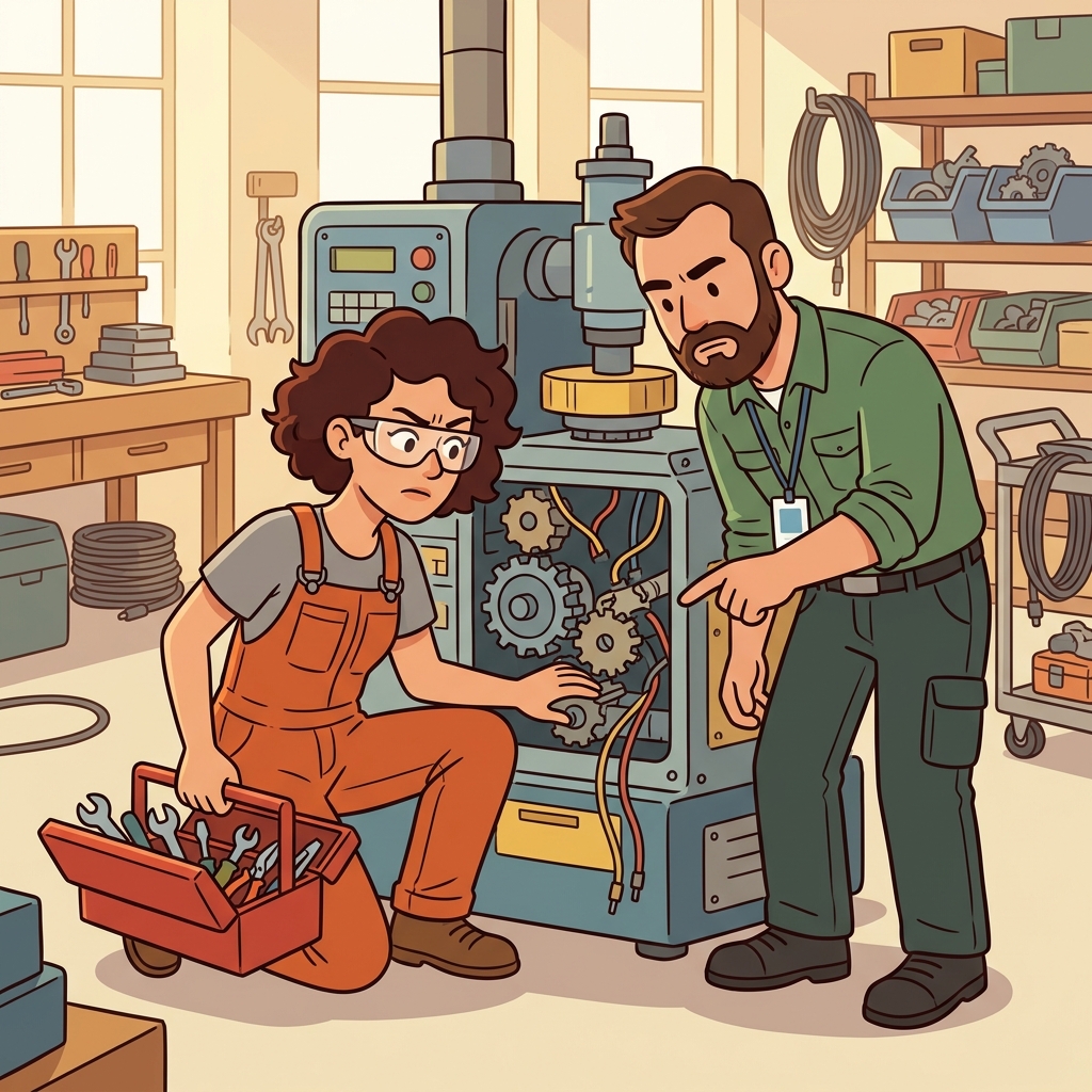 The engineer checked the machine’s uses to solve the issues with it. (ISSUES → IS + USES → understand what something is for to solve its problems)