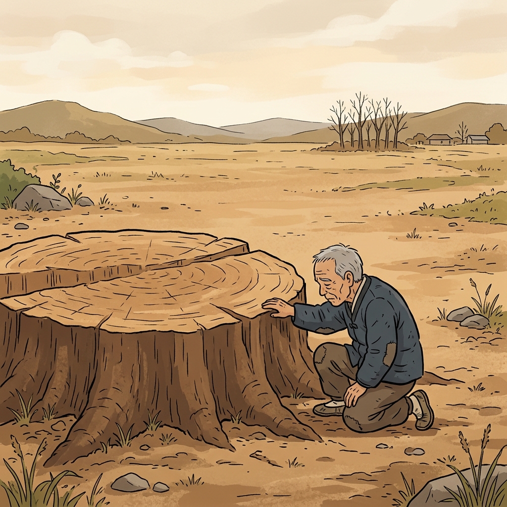 The ancient forest was lamentably destroyed.