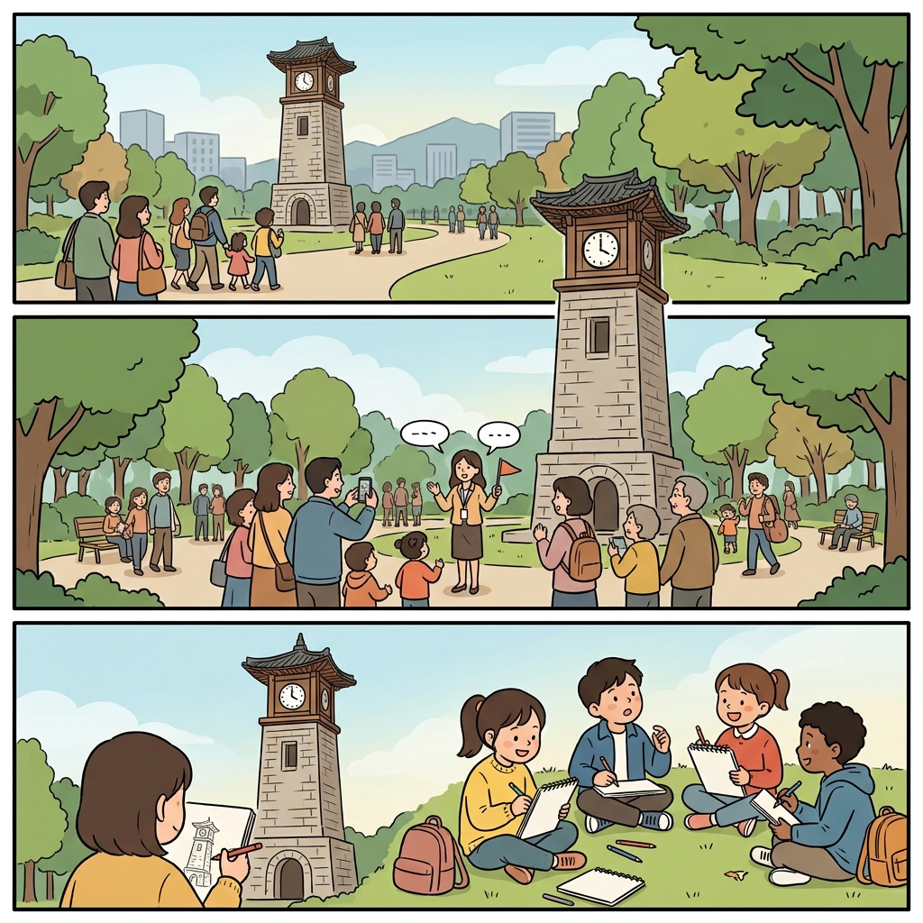The landmark in the park sparked everyone's curiosity.