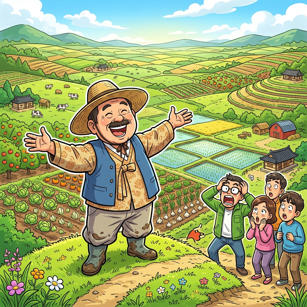 토지 주인은 "랜드 오너!"를 외치며 자신의 넓은 땅을 자랑했다. (땅(Land)의 오너(Owner))