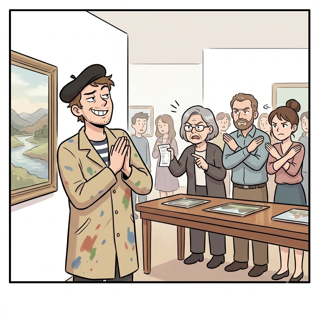 Exposing the fake painter as a total fraud, the angry judges completely refused to laud his stolen artwork.