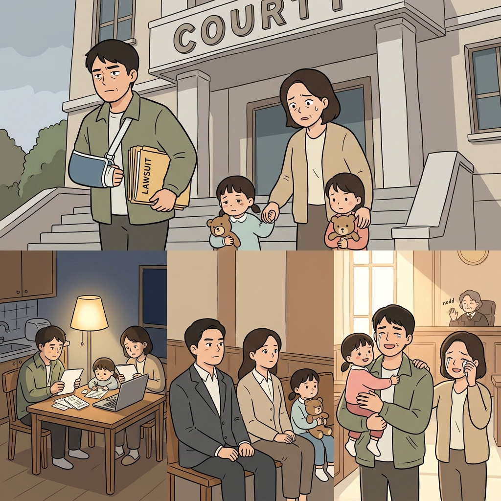 그 소송은 피해를 입은 가족이 정의를 추구하는 과정이었다.