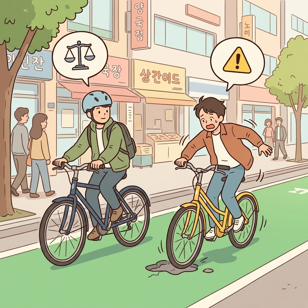 The cyclist's liability was explained after the accident. (⚖️ Legal Responsibility + 📄 Accountability → Liability)
