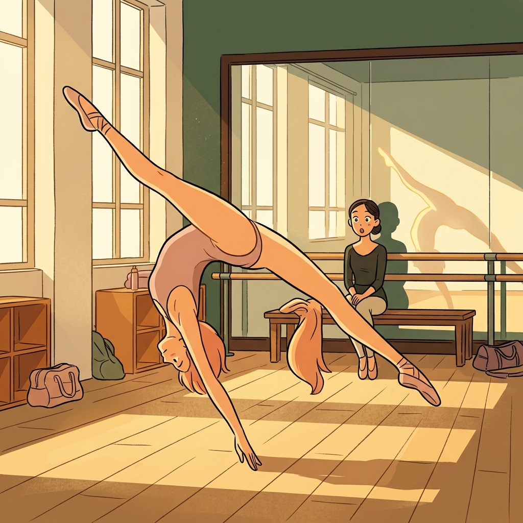The lissome dancer bends like a willow branch in the wind.