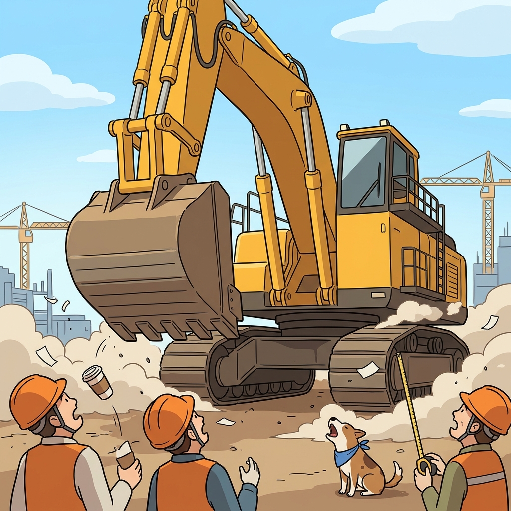 The mammoth machine towered over workers like a mechanical giant.