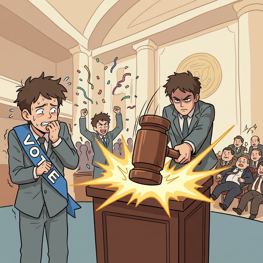 The victorious candidate announced that helmet use was mandatory.