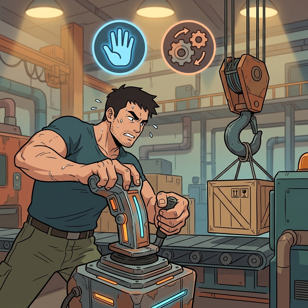 MANU(hand) + EUVER(work) — to maneuver originally means to skillfully work and steer a heavy machine with your own hands.