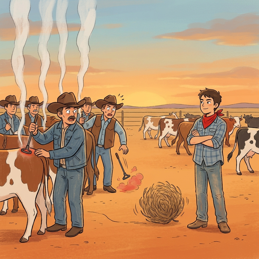 The lone maverick rancher refuses to brand his cattle like everyone else.