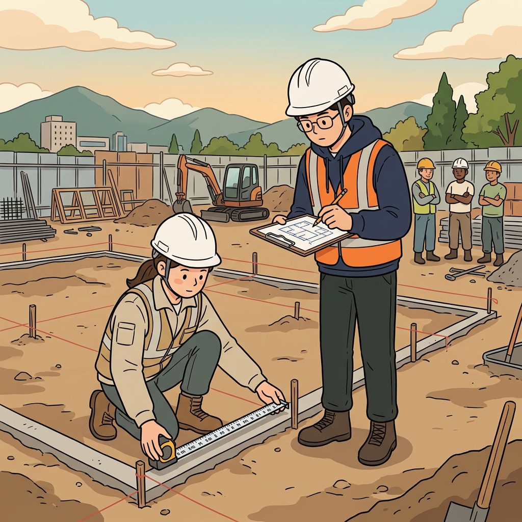The engineer carefully checked the measurement before construction began.