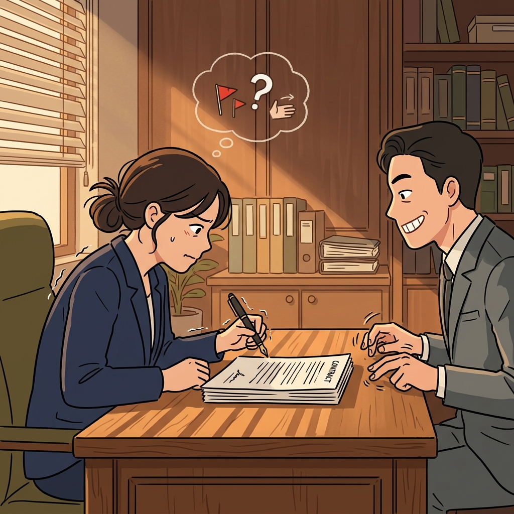 계약서에 서명하면서도 어딘가 찜찜한 기분이 가시질 않았다.