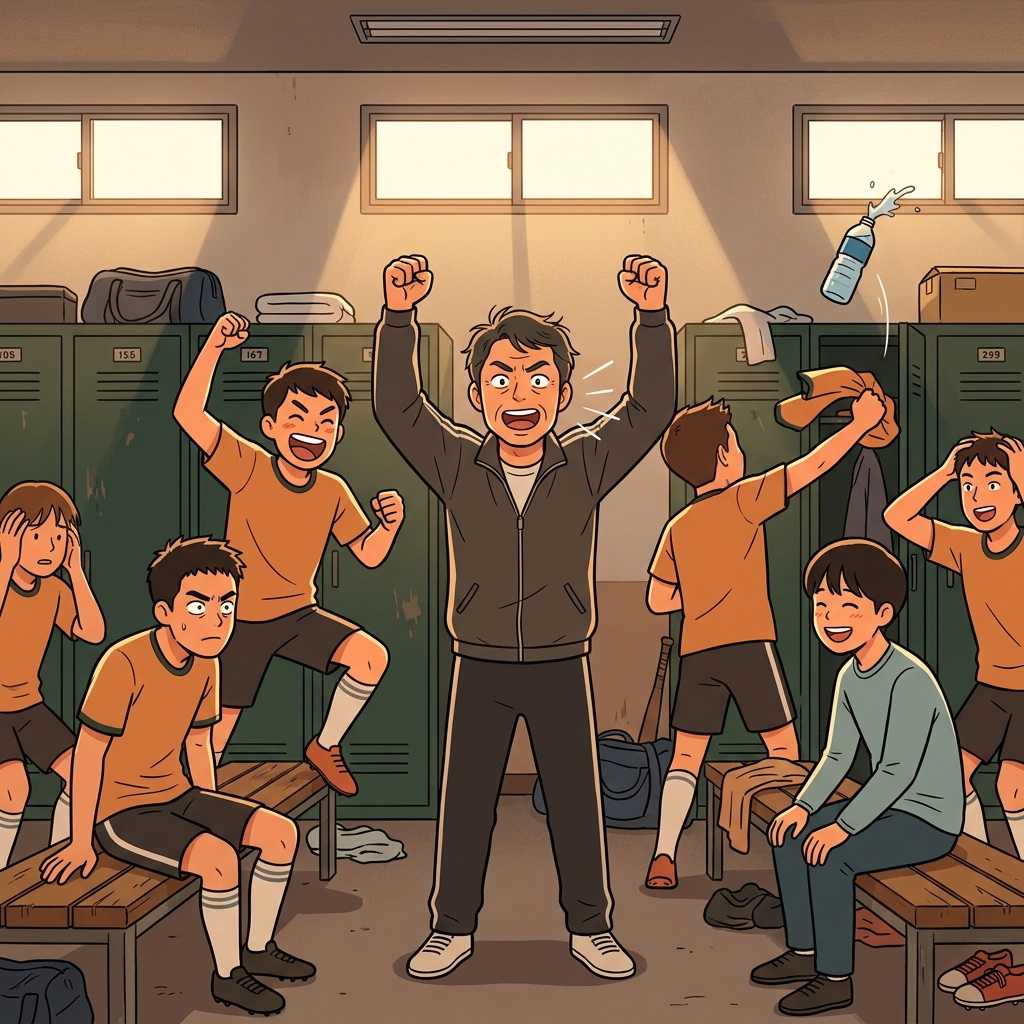 After the coach's speech, the team's morale surged before the final match.