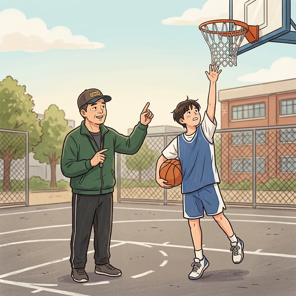 코치는 "모어 톨!(More tall!)"이라고 농담했고, 선수는 아무리 노력해도 자신의 필멸성(mortality)을 깨달았다. (아무리 더 커지고 싶어도 인간은 한계를 가진 필멸의 존재이며, 그것이 바로 mortality(필멸성)이다.)