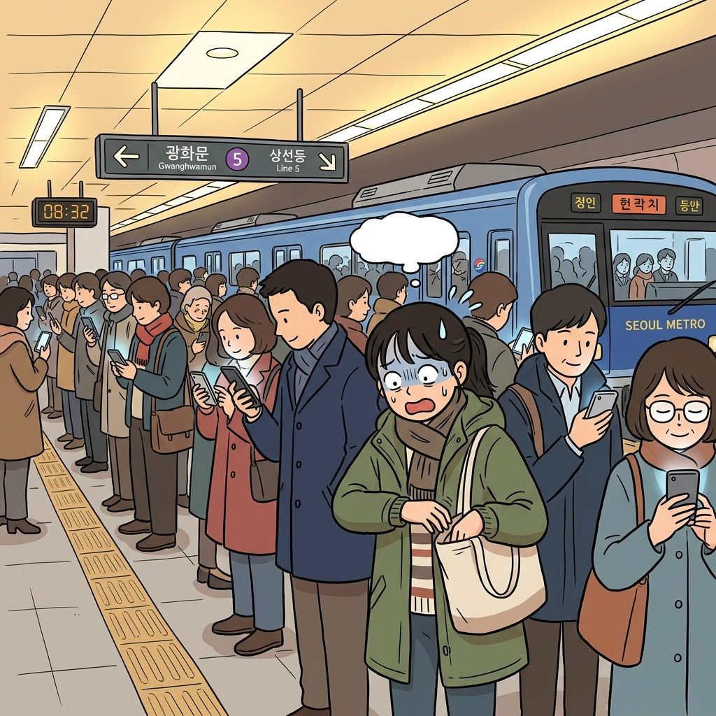 요즘 출퇴근하는 사람들한테 스마트폰은 진짜 필수템이야.