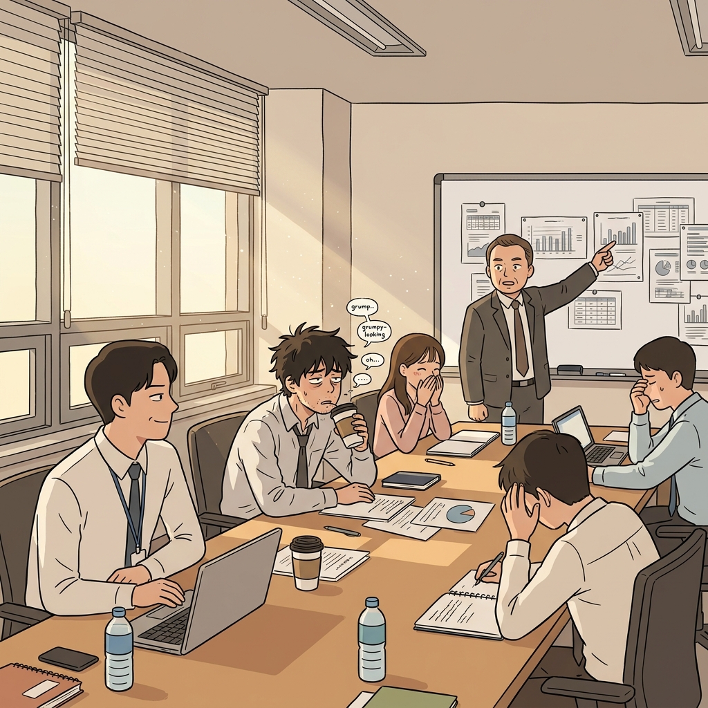He began to mutter complaints under his breath during the long meeting.