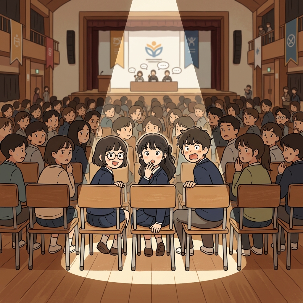 Three students solved the impossible problem, namely the quiet girl in the back row and her two teammates.