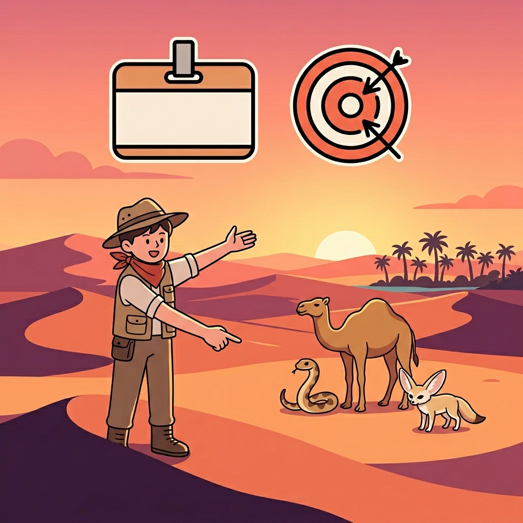 Several animals survived in the harsh desert, namely camels, snakes, and desert foxes. (NAME + EXACTLY = NAMELY → namely introduces the exact name or specific thing being referred to)