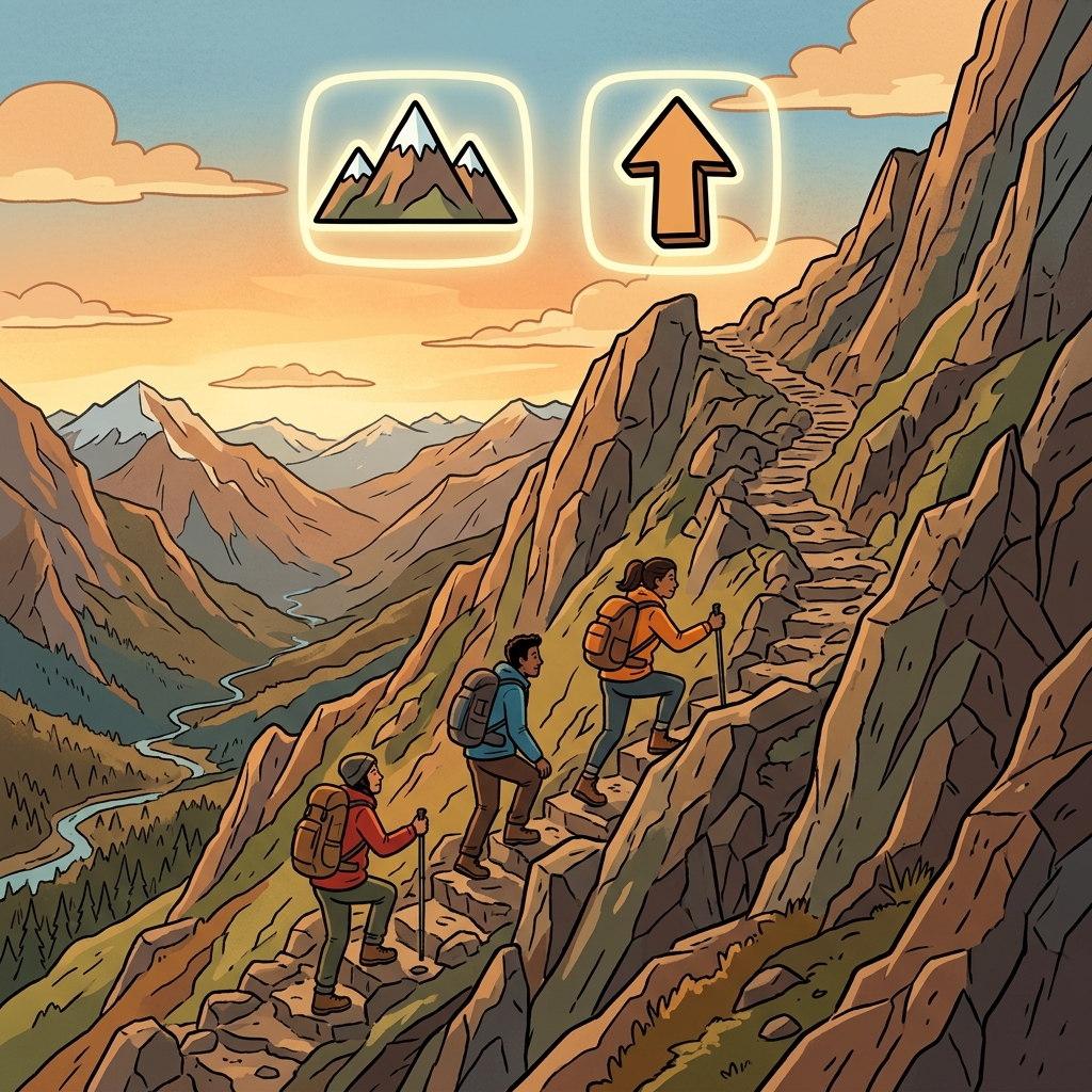 The mountain was steep; nevertheless, the hikers kept climbing. (NEVER + LESS → the challenge is there, but your effort becomes never less)
