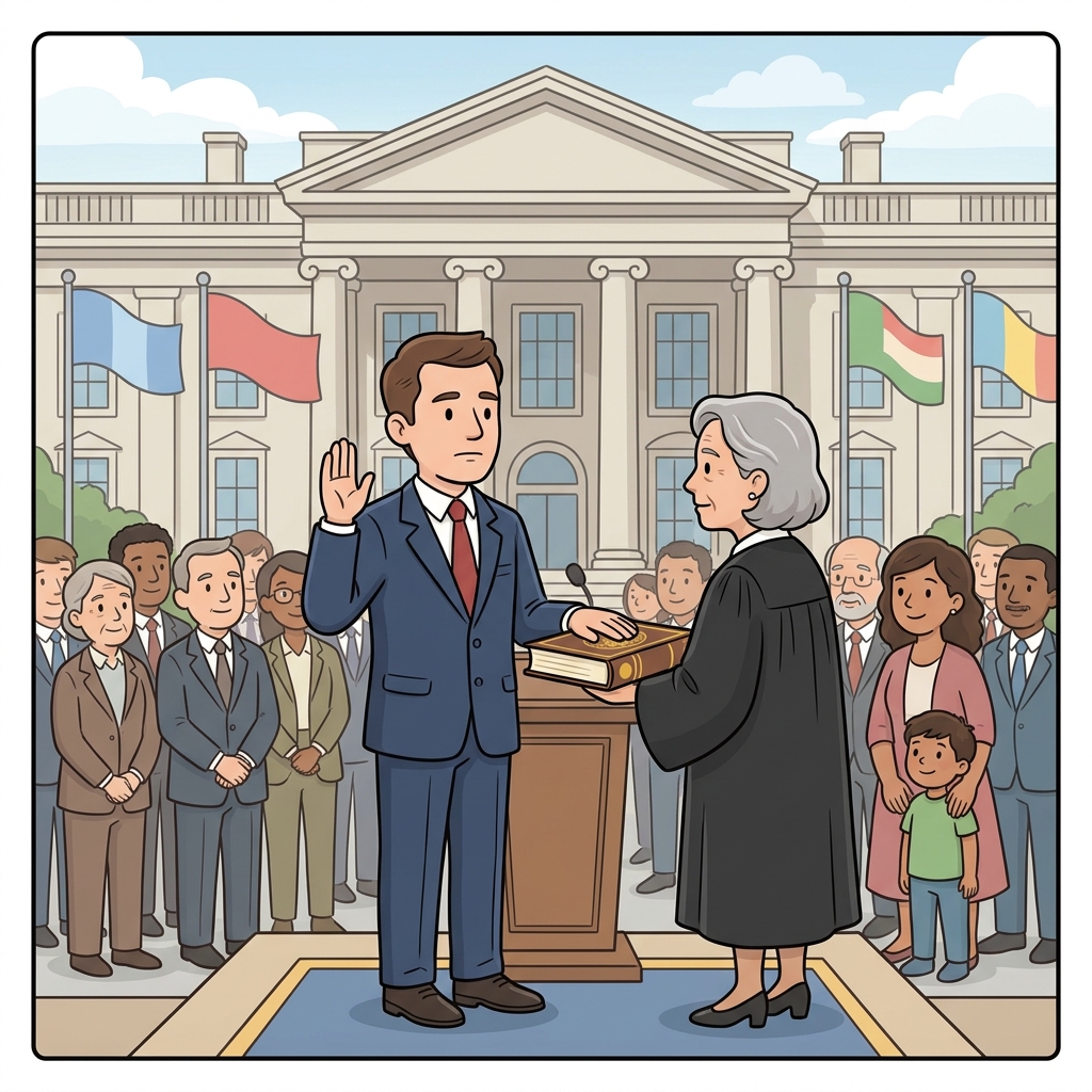 The new president took an oath to serve the nation faithfully.