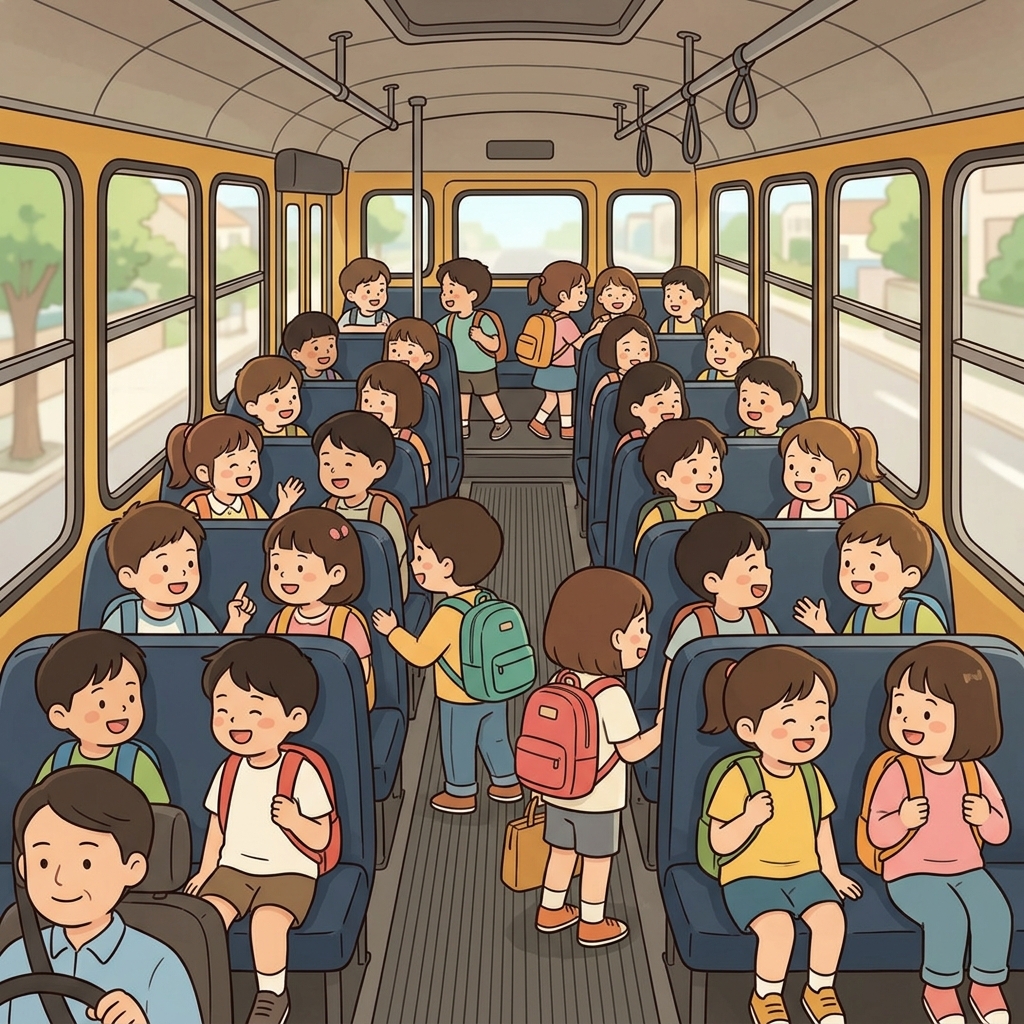 아이들이 스쿨버스의 모든 자리를 차지했다. ('Occupied' 표시가 켜졌다. → 이미 사용 중이다, 자리를 차지하고 있다)