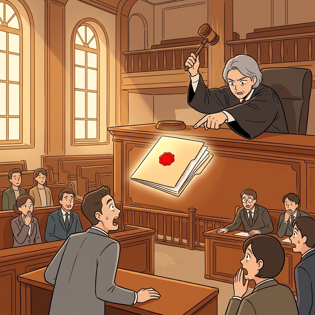 판사는 새 증거를 근거로 판결을 내렸다.