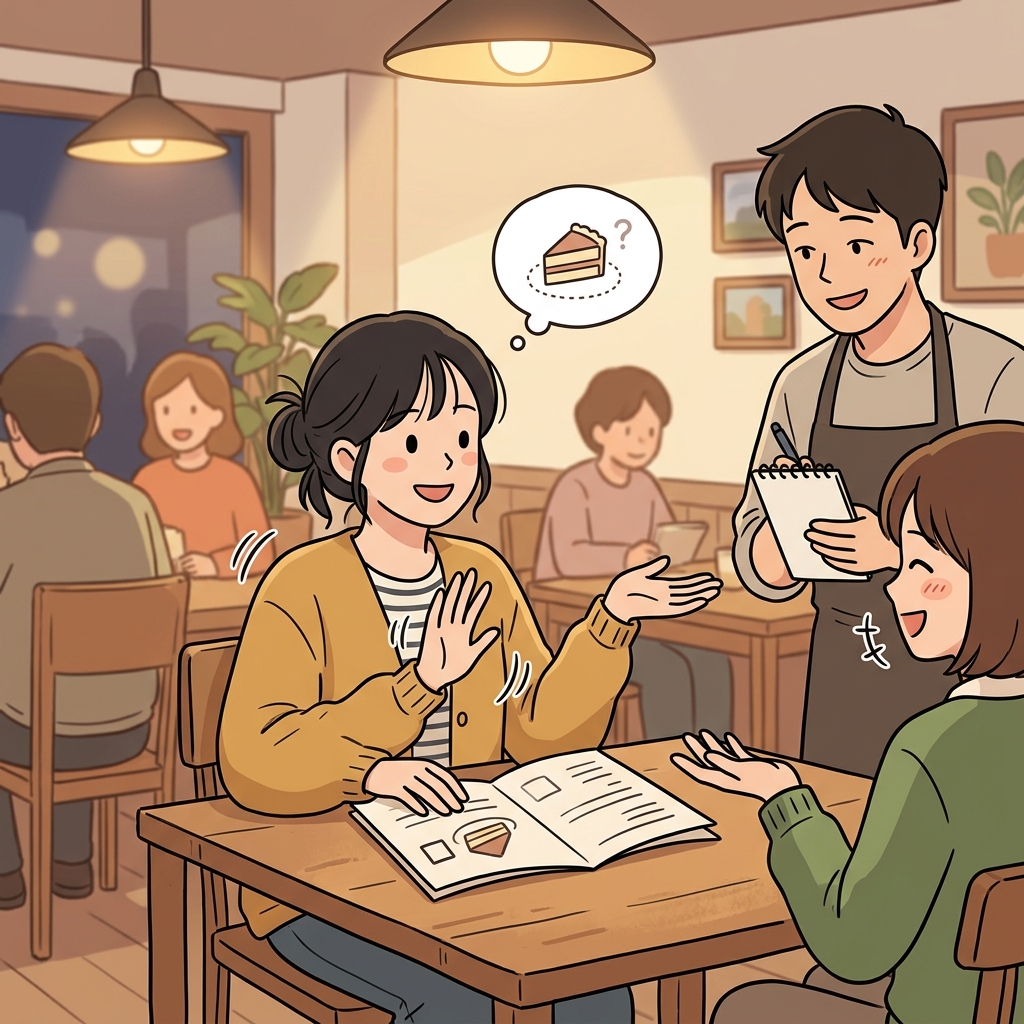 디저트는 선택이라 그녀는 오늘 그냥 패스했다.
