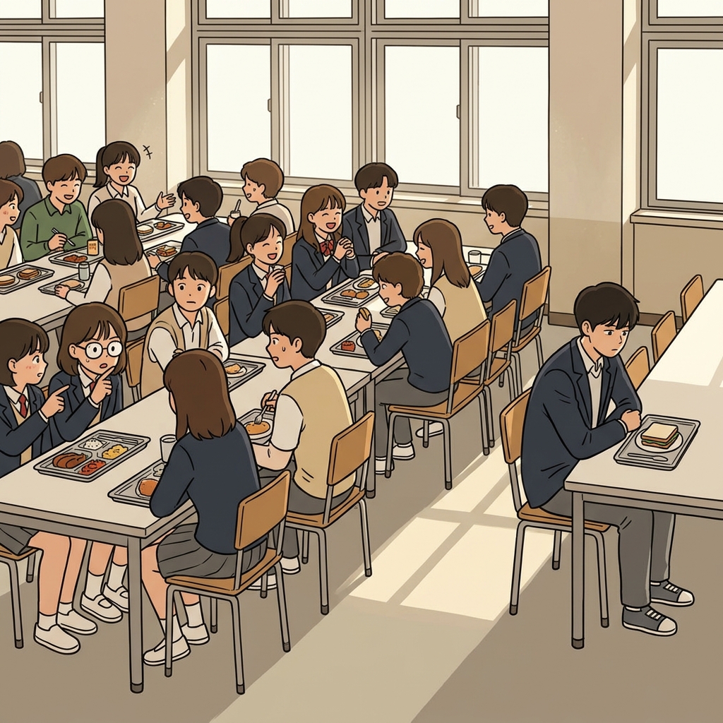 혼자 떨어져 앉은 그 아이를 아무도 부르지 않았다.