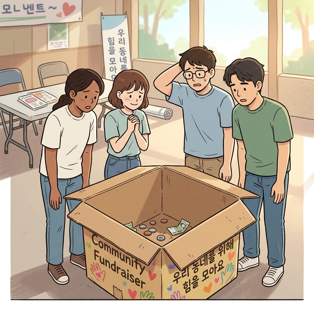 자선단체는 몇 달 동안 모금했지만 보잘것없는(paltry) 기부금만 받았다.